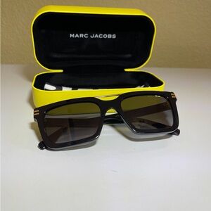 Marc Jacobs Black Sunglasses with Vibrant Yellow Case